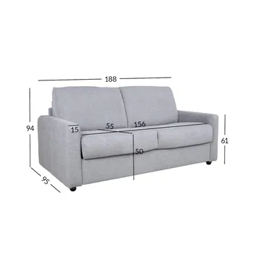Bäddsoffa Provo 2-sits - grå - Möbler - Soffa - Bäddsoffa