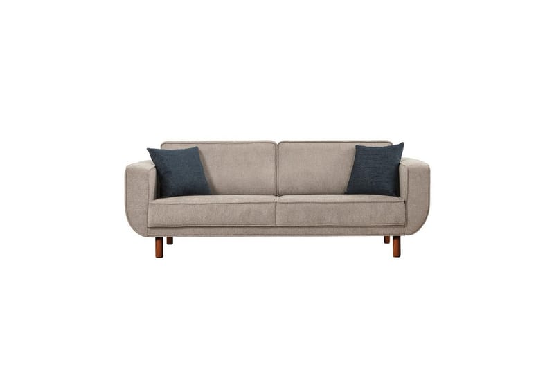 Bäddsoffgrupp Sudarus Valnöt / Grå - Valnöt / Grå - Möbler - Soffa - Bäddsoffa