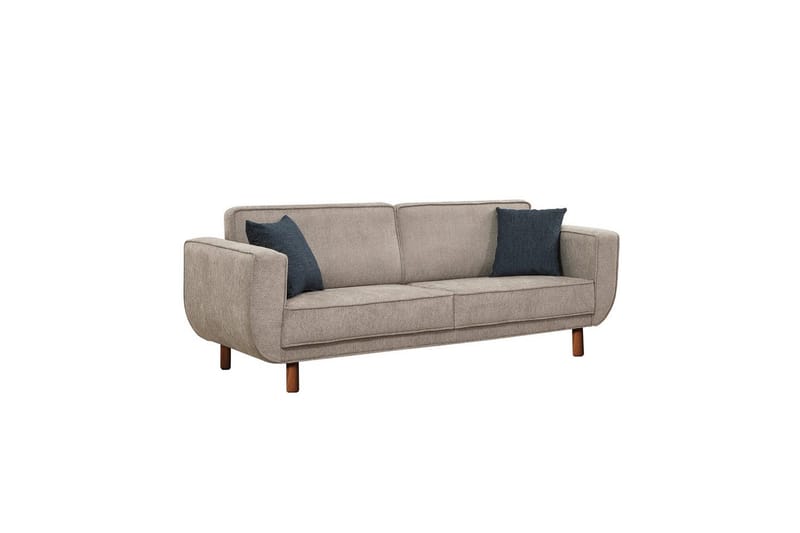 Bäddsoffgrupp Sudarus Valnöt / Grå - Valnöt / Grå - Möbler - Soffa - Bäddsoffa