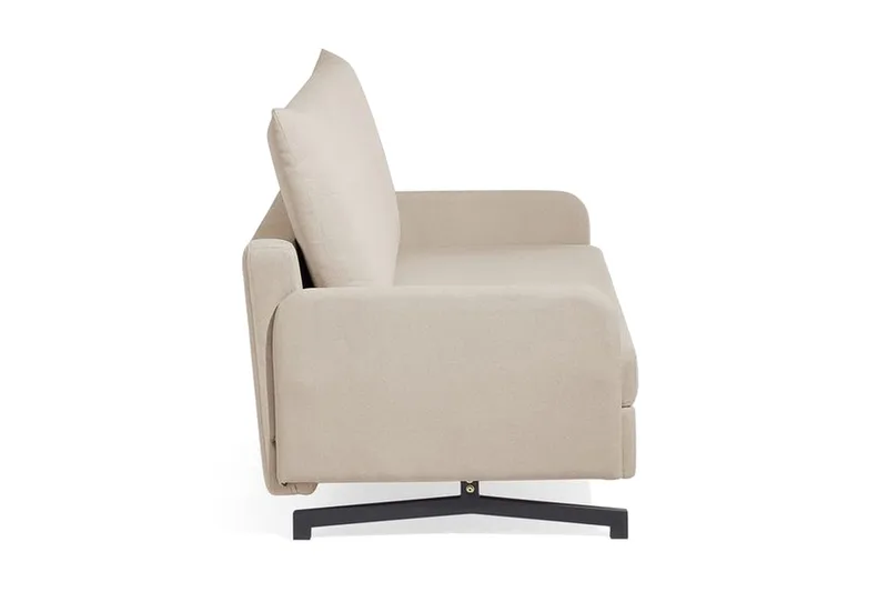 Belfast 2-sits Fällbar Rektangulär Bäddsoffa 140x197 cm i Tyg - Beige - Möbler - Soffa - Bäddsoffa - Bäddsoffa 2 sits