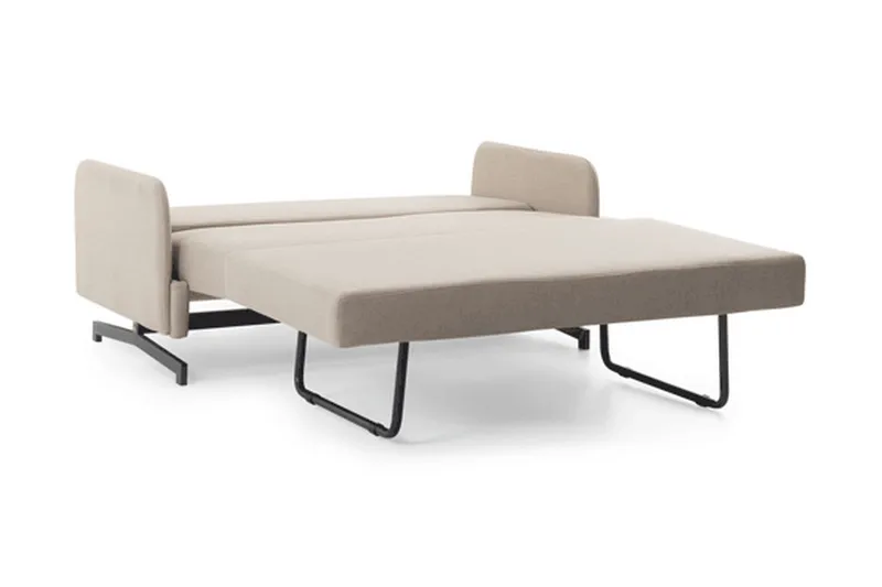 Belfast 2-sits Fällbar Rektangulär Bäddsoffa 140x197 cm i Tyg - Beige - Möbler - Soffa - Bäddsoffa - Bäddsoffa 2 sits