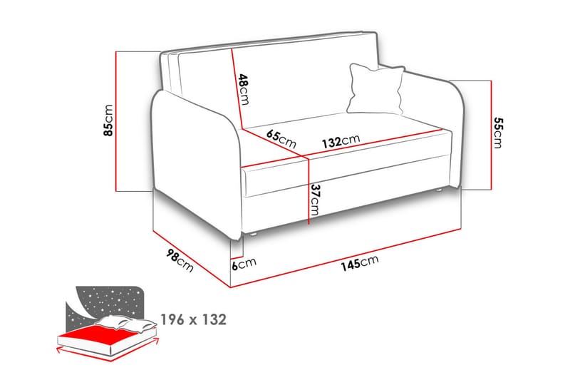 Bensbyn Bäddsoffa - Blå - Bäddsoffa - Bäddsoffa 2 sits - Sammetssoffa