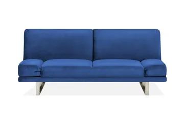 Selekk Fällbar 2-sits Bäddsoffa 105x192 cm i Sammet - Blå - Möbler - Soffa - Bäddsoffa - Bäddsoffa 2 sits