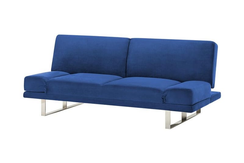 Selekk Fällbar 2-sits Bäddsoffa 105x192 cm i Sammet - Blå - Möbler - Soffa - Bäddsoffa - Bäddsoffa 2 sits