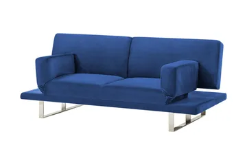 Selekk Fällbar 2-sits Bäddsoffa 105x192 cm i Sammet - Blå - Möbler - Soffa - Bäddsoffa - Bäddsoffa 2 sits