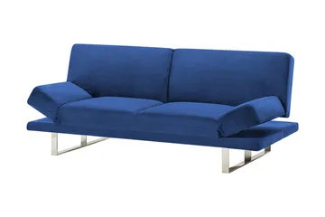 Selekk Fällbar 2-sits Bäddsoffa 105x192 cm i Sammet - Blå - Möbler - Soffa - Bäddsoffa - Bäddsoffa 2 sits