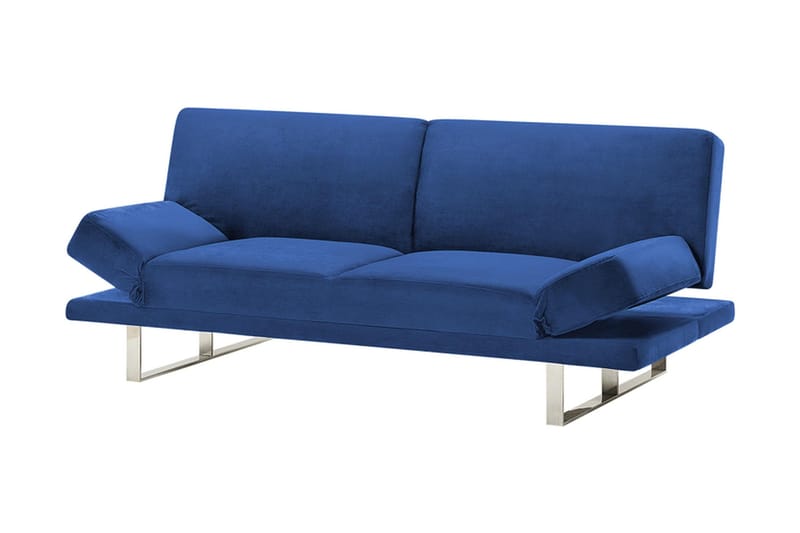 Selekk Fällbar 2-sits Bäddsoffa 105x192 cm i Sammet - Blå - Möbler - Soffa - Bäddsoffa - Bäddsoffa 2 sits