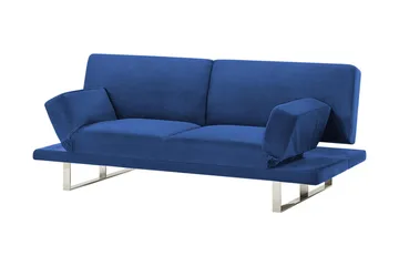 Selekk Fällbar 2-sits Bäddsoffa 105x192 cm i Sammet - Blå - Möbler - Soffa - Bäddsoffa - Bäddsoffa 2 sits