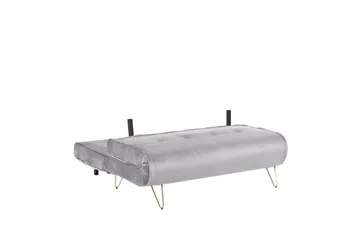 Soffa 2-sits sammet grå VESTFOLD - Grå - Möbler - Soffa - Bäddsoffa - Bäddsoffa 2 sits