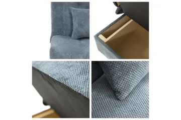 2-sits Fällbar Bäddsoffa med Förvaring i Tyg med Träram - Ljusgrå - Möbler - Soffa - Bäddsoffa