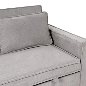 2-sits Framåtbäddad Utdragbar Bäddsoffa 137x179 cm med Hjul i Tyg - Grå - Möbler - Soffa - Bäddsoffa