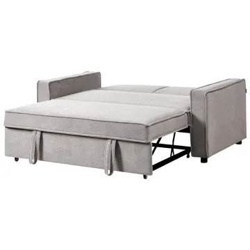 2-sits Framåtbäddad Utdragbar Bäddsoffa 137x179 cm med Hjul i Tyg - Grå - Möbler - Soffa - Bäddsoffa