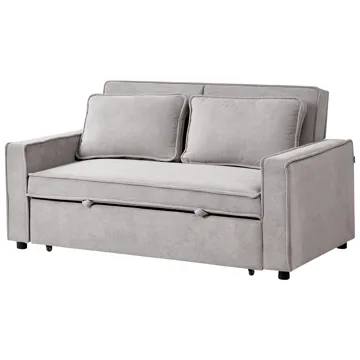 2-sits Framåtbäddad Utdragbar Bäddsoffa 137x179 cm med Hjul i Tyg - Grå - Möbler - Soffa - Bäddsoffa