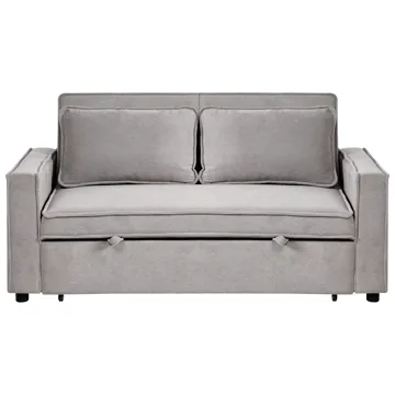 2-sits Framåtbäddad Utdragbar Bäddsoffa 137x179 cm med Hjul i Tyg - Grå - Möbler - Soffa - Bäddsoffa