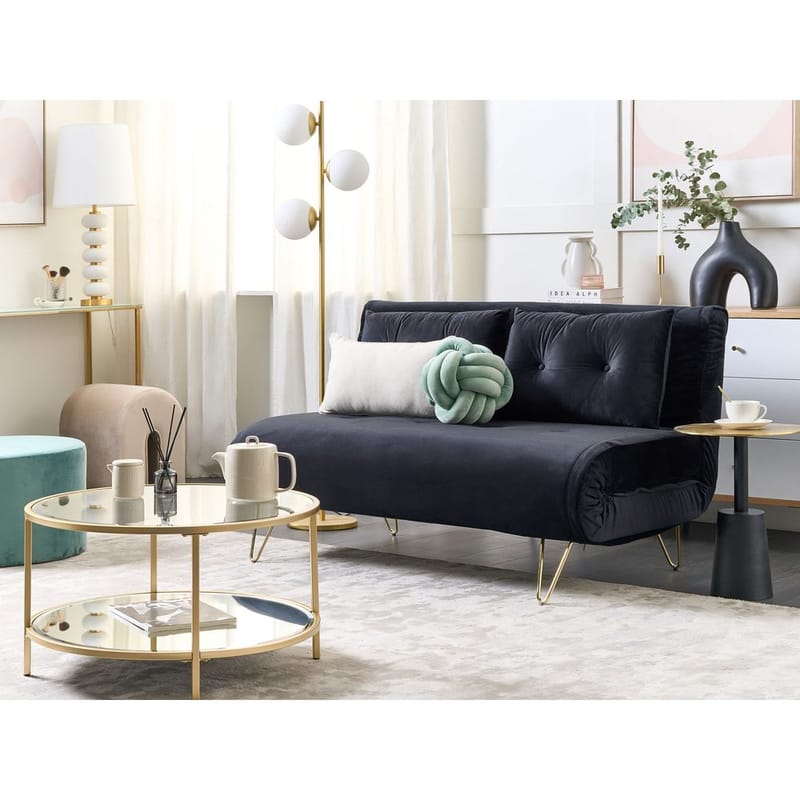 2-sits soffa Vestfold - Svart, guld - Möbler - Soffa - 2 sits soffa