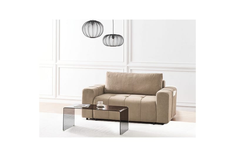 2-sitssoffa Innvik - Brun, 121x156 cm - Möbler - Soffa - Bäddsoffa