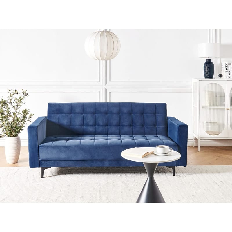 3-sits Bäddsoffa Aberdeen - Blå, Svart/Sammet - Möbler - Soffa - Bäddsoffa