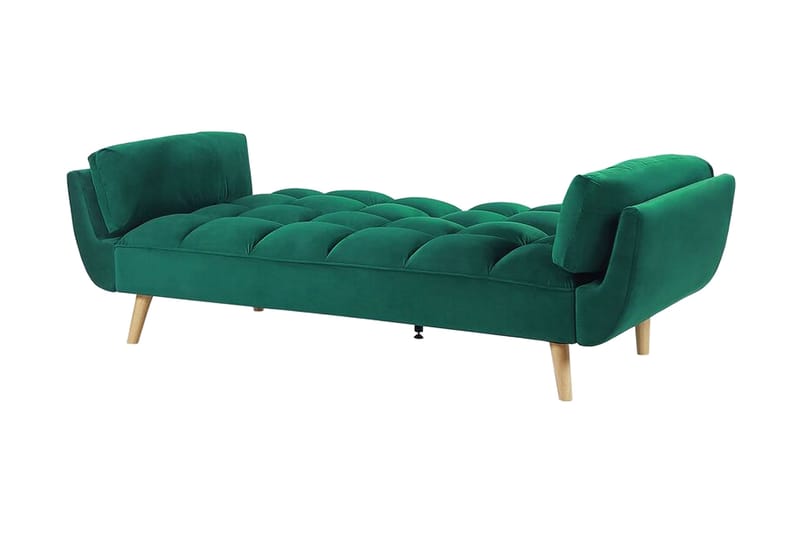 Asaby 3-sits Rektangulär Längsbäddad Bäddsoffa 107x185 cm i Sammet - Grön - Möbler - Soffa - Bäddsoffa - Bäddsoffa 3 sits
