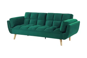 Asaby 3-sits Rektangulär Längsbäddad Bäddsoffa 107x185 cm i Sammet - Grön - Möbler - Soffa - Bäddsoffa - Bäddsoffa 3 sits