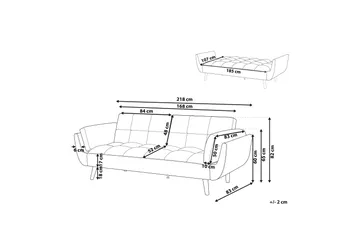 Asaby 3-sits Rektangulär Längsbäddad Bäddsoffa 107x185 cm i Sammet - Grön - Möbler - Soffa - Bäddsoffa - Bäddsoffa 3 sits