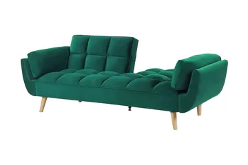 Asaby 3-sits Rektangulär Längsbäddad Bäddsoffa 107x185 cm i Sammet - Grön - Möbler - Soffa - Bäddsoffa - Bäddsoffa 3 sits