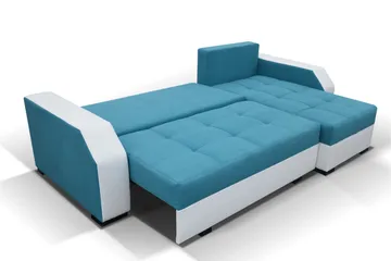Concetta 3-sits Höger Bäddsoffa 195x125 cm med Förvaring i Tyg - Ljusgrå Melerad - Möbler - Soffa - Bäddsoffa - Bäddsoffa 3 sits