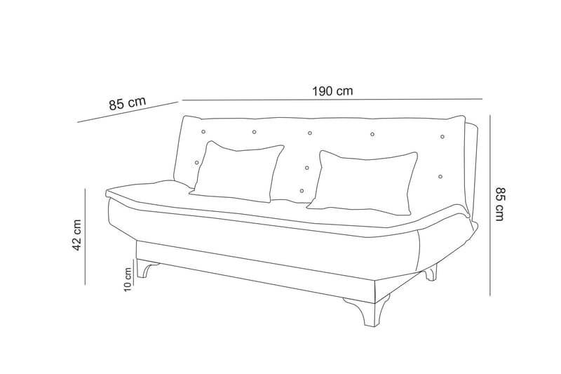 Elsis Bäddsoffa 3-sits - Blå - Bäddsoffa - Bäddsoffa 3 sits