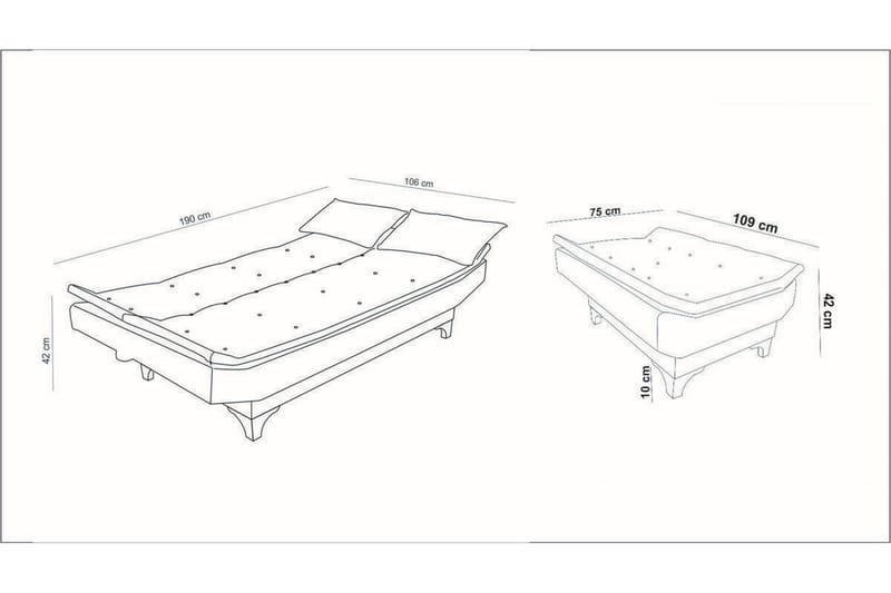 Elsis Bäddsoffa 3-sits - Grå - Möbler - Soffa - Bäddsoffa - Bäddsoffa 3 sits
