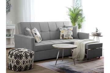 Glomma 3-sits Utdragbar Längsbäddad Bäddsoffa 181x207 cm i Tyg - Grå - Möbler - Soffa - Bäddsoffa - Bäddsoffa 3 sits