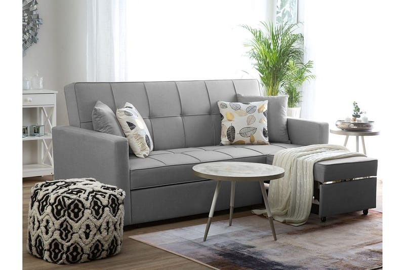 Glomma 3-sits Utdragbar Längsbäddad Bäddsoffa 181x207 cm i Tyg - Grå - Möbler - Soffa - Bäddsoffa - Bäddsoffa 3 sits