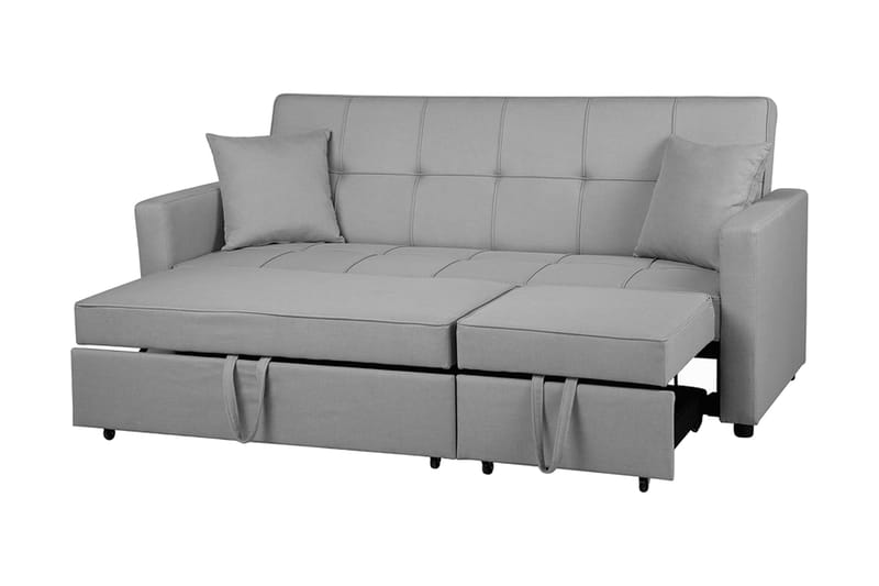 Glomma 3-sits Utdragbar Längsbäddad Bäddsoffa 181x207 cm i Tyg - Grå - Möbler - Soffa - Bäddsoffa - Bäddsoffa 3 sits