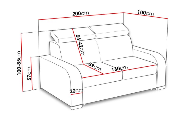 Lavona 3 Soffa - Grå - Bäddsoffa - Bäddsoffa 3 sits