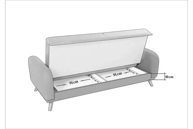 Malkiat Bäddsoffa - Grå - Möbler - Soffa - Bäddsoffa - Bäddsoffa 3 sits