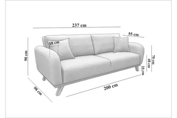 Malkiat B äddsoffa - Grå - Möbler - Soffa - Bäddsoffa - Bäddsoffa 3 sits