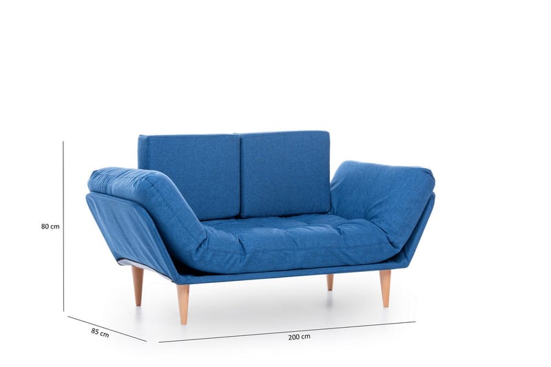 Mezonzo 3-sits Fällbar Längsbäddad Bäddsoffa 70x200 cm i Tyg - Blå - Möbler - Soffa - Bäddsoffa - Bäddsoffa 3 sits