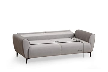 Rebelo 3-sits Bäddsoffa - Grå - Möbler - Soffa - Bäddsoffa - Bäddsoffa 3 sits