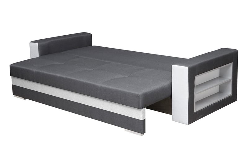 3-sits Bäddsoffa Rektangulär 236 cm med Förvaring i Tyg - Antracit - Möbler - Soffa - Bäddsoffa
