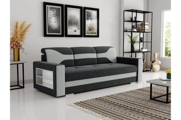 3-sits Bäddsoffa Rektangulär 236 cm med Förvaring i Tyg - Antracit - Möbler - Soffa - Bäddsoffa