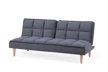 Siljan 3-sits Kvadratsydd Bäddsoffa 177 cm i Sammet - Grå - Möbler - Soffa - Bäddsoffa - Bäddsoffa 3 sits