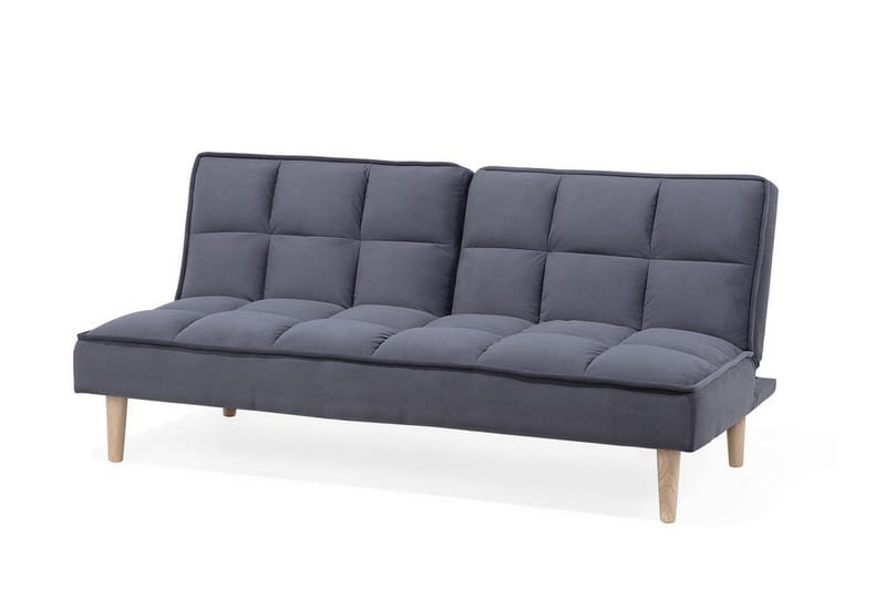 Siljan 3-sits Kvadratsydd Bäddsoffa 177 cm i Sammet - Grå - Möbler - Soffa - Bäddsoffa - Bäddsoffa 3 sits