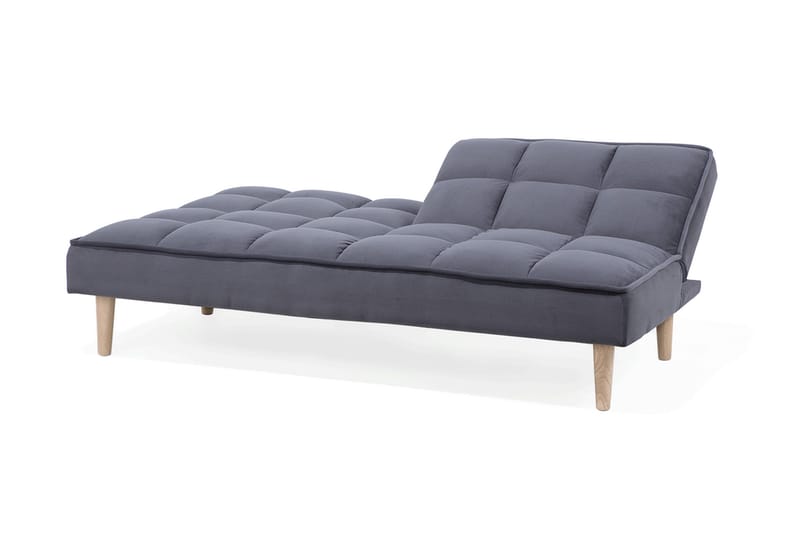 Siljan 3-sits Kvadratsydd Bäddsoffa 177 cm i Sammet - Grå - Möbler - Soffa - Bäddsoffa - Bäddsoffa 3 sits