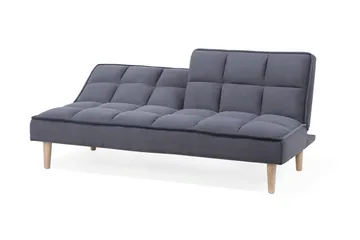 Siljan 3-sits Kvadratsydd Bäddsoffa 177 cm i Sammet - Grå - Möbler - Soffa - Bäddsoffa - Bäddsoffa 3 sits