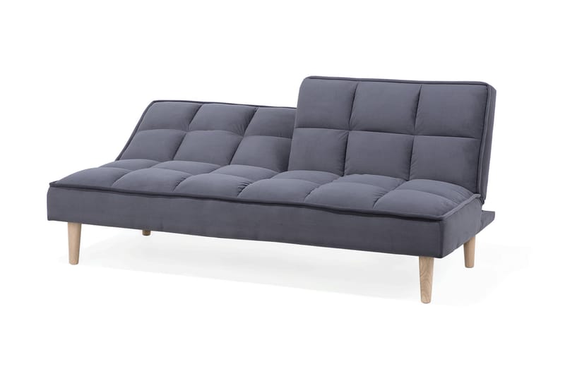 Siljan 3-sits Kvadratsydd Bäddsoffa 177 cm i Sammet - Grå - Möbler - Soffa - Bäddsoffa - Bäddsoffa 3 sits