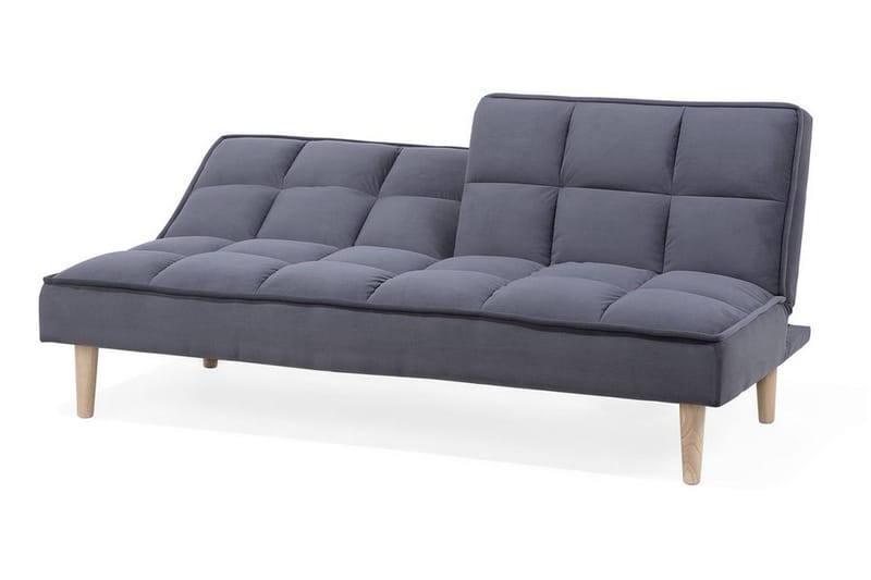 Siljan 3-sits Kvadratsydd Bäddsoffa 177 cm i Sammet - Grå - Möbler - Soffa - Bäddsoffa - Bäddsoffa 3 sits