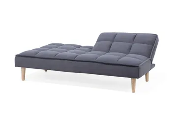 Siljan 3-sits Kvadratsydd Bäddsoffa 177 cm i Sammet - Grå - Möbler - Soffa - Bäddsoffa - Bäddsoffa 3 sits