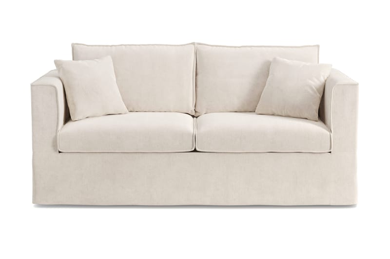 Travstad 3-sits Bäddsoffa med HVILA Bäddmadrass 140x200 cm Latex med Tvättbar klädsel, Beige