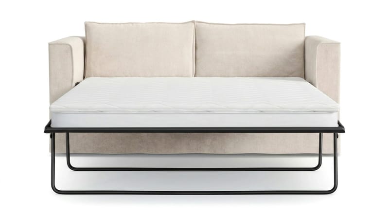 Travstad 3-sits Bäddsoffa med HVILA Bäddmadrass 140x200 cm Latex med Tvättbar klädsel - Beige - Möbler - Soffa - Bäddsoffa - Bäddsoffa 3 sits