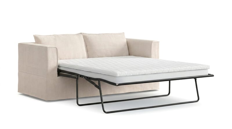 Travstad 3-sits Bäddsoffa med HVILA Bäddmadrass 140x200 cm Latex med Tvättbar klädsel - Beige - Möbler - Soffa - Bäddsoffa - Bäddsoffa 3 sits