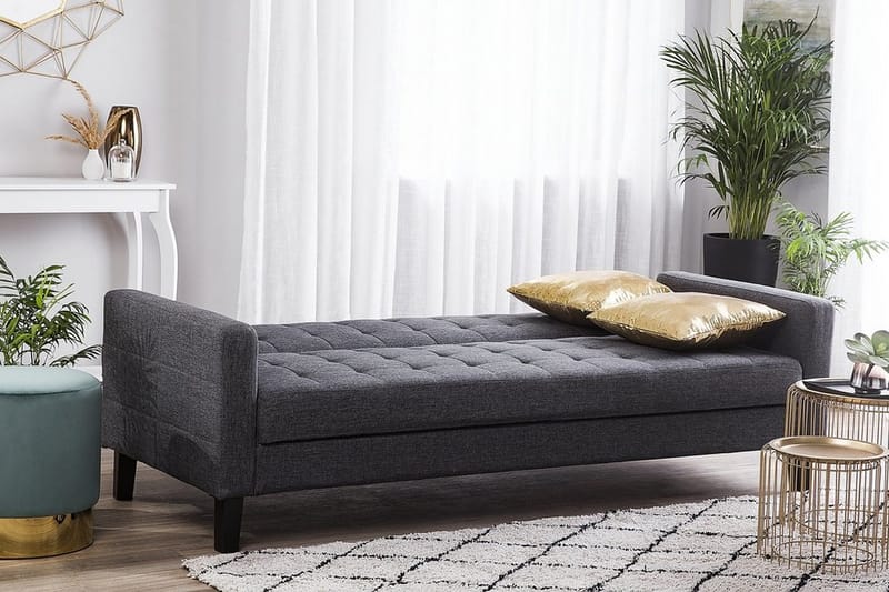 Vehkoo 3-sits Bäddbar Längsbäddad Bäddsoffa 108x178 cm i Tyg - Grå - Möbler - Soffa - Bäddsoffa - Bäddsoffa 3 sits