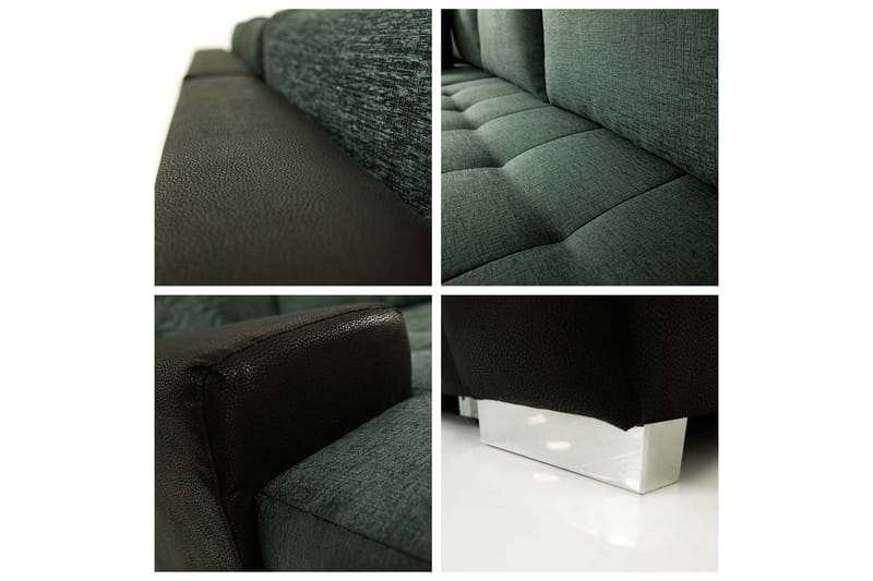 3-sits Hörnbäddsoffa Cerys Mini - Läder/Beige - Möbler - Soffa - Bäddsoffa